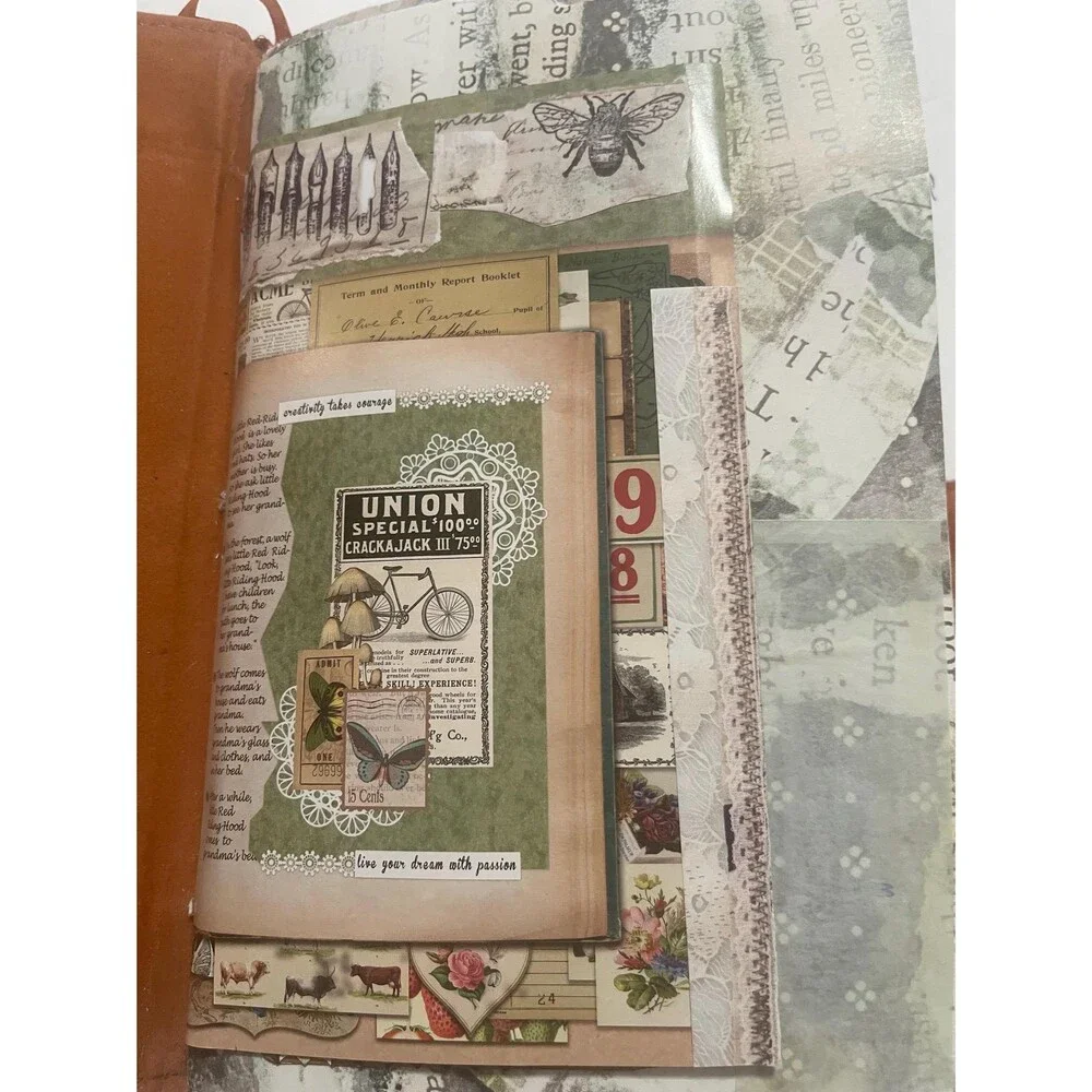 Handmade Junk Journal Asian Textile, Custom Charm, Black/African American